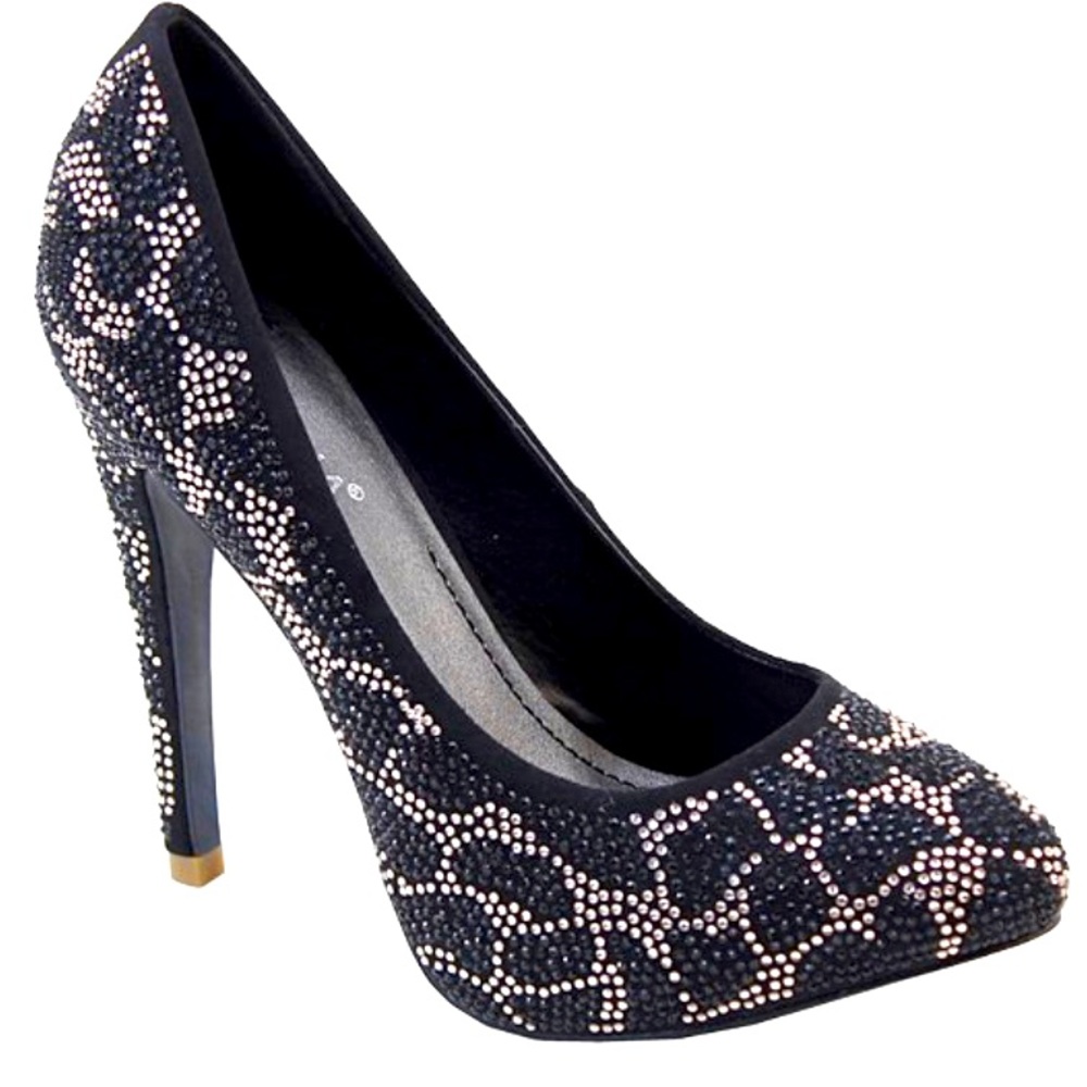 Black Giraffe Rhinestone Pump